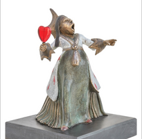 Queen of Hearts Miniature Bronze Sculpture